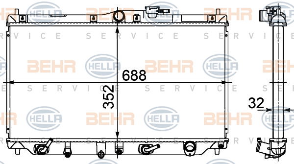 Radiateur, refroidissement du moteur BEHR HELLA SERVICE