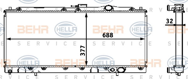 Radiateur, refroidissement du moteur BEHR HELLA SERVICE