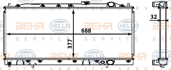 Radiateur, refroidissement du moteur BEHR HELLA SERVICE