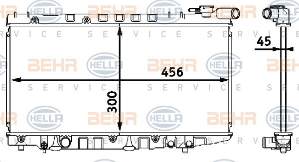 Radiateur, refroidissement du moteur BEHR HELLA SERVICE