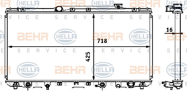 Radiateur, refroidissement du moteur BEHR HELLA SERVICE