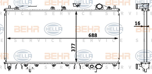 Radiateur, refroidissement du moteur BEHR HELLA SERVICE