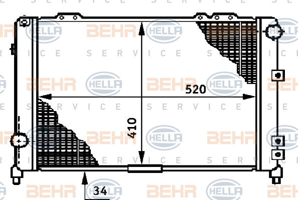 Radiateur, refroidissement du moteur BEHR HELLA SERVICE