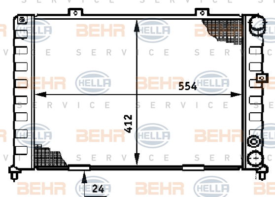 Radiateur, refroidissement du moteur BEHR HELLA SERVICE *** PREMIUM LINE ***
