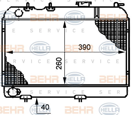 Radiateur, refroidissement du moteur BEHR HELLA SERVICE