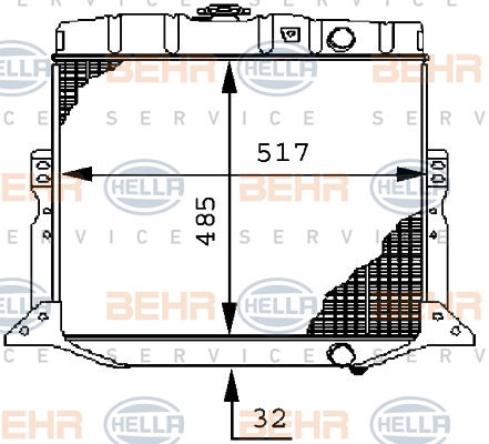 Radiateur, refroidissement du moteur BEHR HELLA SERVICE *** PREMIUM LINE ***