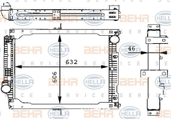 Radiateur, refroidissement du moteur BEHR HELLA SERVICE *** PREMIUM LINE ***