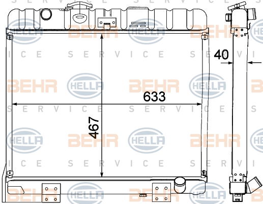 Radiateur, refroidissement du moteur BEHR HELLA SERVICE *** PREMIUM LINE ***