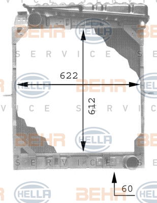 Radiateur, refroidissement du moteur BEHR HELLA SERVICE *** PREMIUM LINE ***