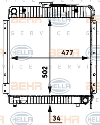 Radiateur, refroidissement du moteur BEHR HELLA SERVICE *** PREMIUM LINE ***