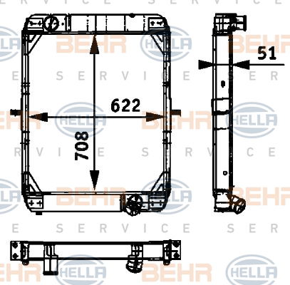 Radiateur, refroidissement du moteur BEHR HELLA SERVICE *** PREMIUM LINE ***