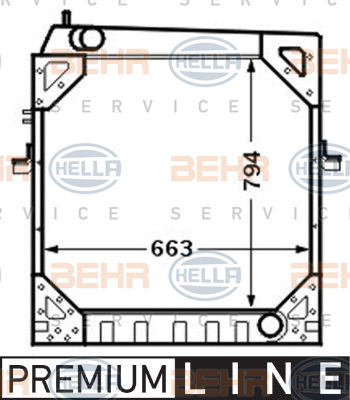 Radiateur, refroidissement du moteur BEHR HELLA SERVICE *** PREMIUM LINE ***