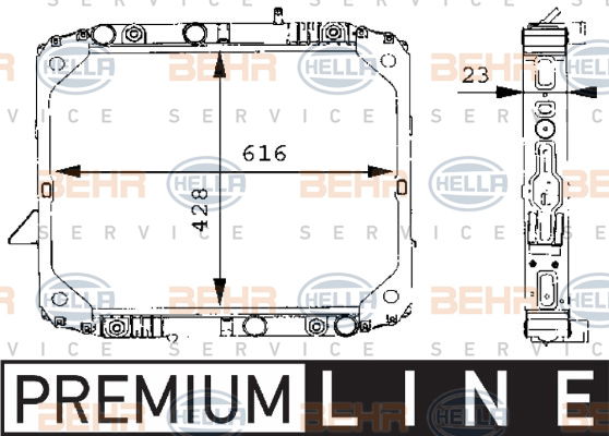 Radiateur, refroidissement du moteur BEHR HELLA SERVICE *** PREMIUM LINE ***