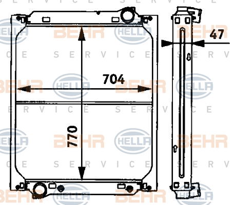 Radiateur, refroidissement du moteur BEHR HELLA SERVICE *** PREMIUM LINE ***