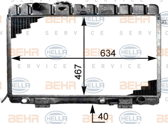 Radiateur, refroidissement du moteur BEHR HELLA SERVICE *** PREMIUM LINE ***