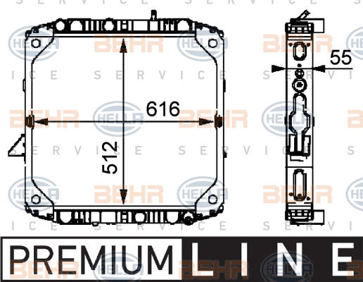 Radiateur, refroidissement du moteur BEHR HELLA SERVICE *** PREMIUM LINE ***