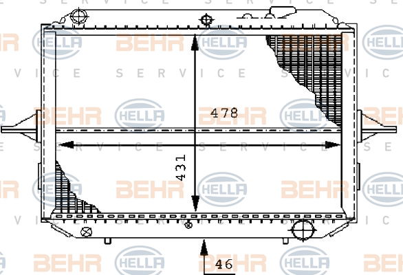 Radiateur, refroidissement du moteur BEHR HELLA SERVICE *** PREMIUM LINE ***