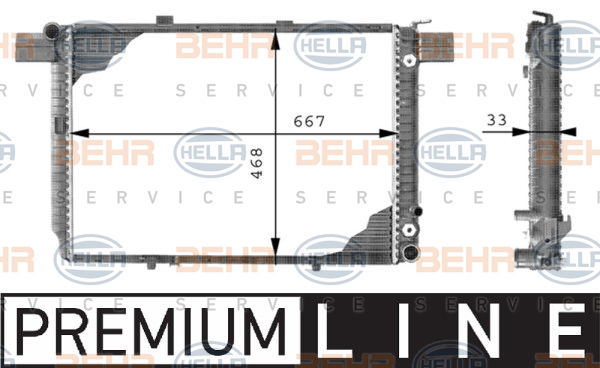 Radiateur, refroidissement du moteur BEHR HELLA SERVICE *** PREMIUM LINE ***