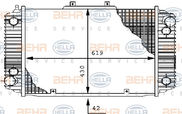 Radiateur, refroidissement du moteur BEHR HELLA SERVICE *** PREMIUM LINE ***