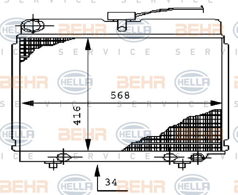 Radiateur, refroidissement du moteur BEHR HELLA SERVICE *** PREMIUM LINE ***