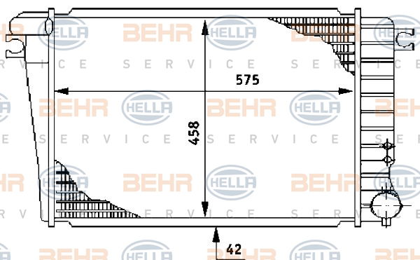 Radiateur, refroidissement du moteur BEHR HELLA SERVICE *** PREMIUM LINE ***