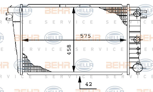 Radiateur, refroidissement du moteur BEHR HELLA SERVICE *** PREMIUM LINE ***