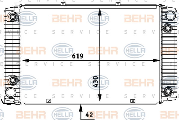 Radiateur, refroidissement du moteur BEHR HELLA SERVICE *** PREMIUM LINE ***