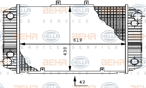 Radiateur, refroidissement du moteur BEHR HELLA SERVICE *** PREMIUM LINE ***