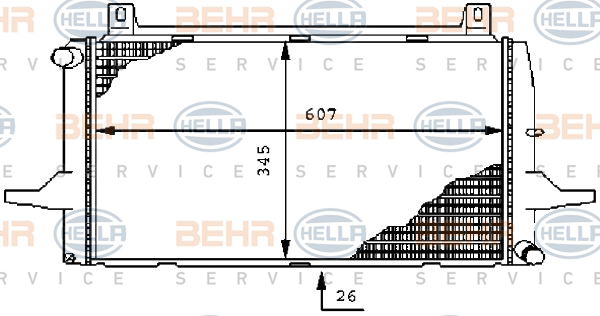 Radiateur, refroidissement du moteur BEHR HELLA SERVICE