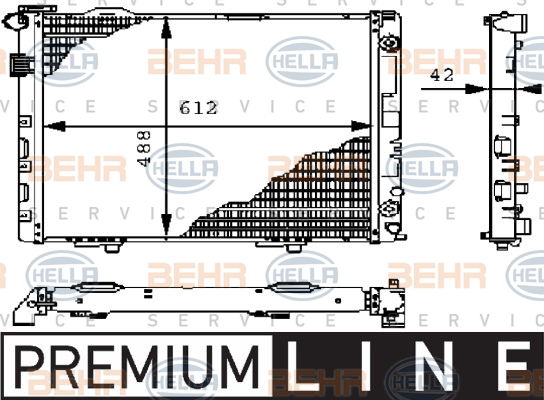 Radiateur, refroidissement du moteur BEHR HELLA SERVICE *** PREMIUM LINE ***