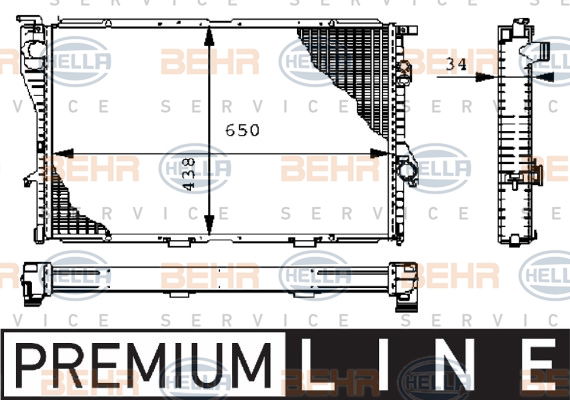 Radiateur, refroidissement du moteur BEHR HELLA SERVICE *** PREMIUM LINE ***