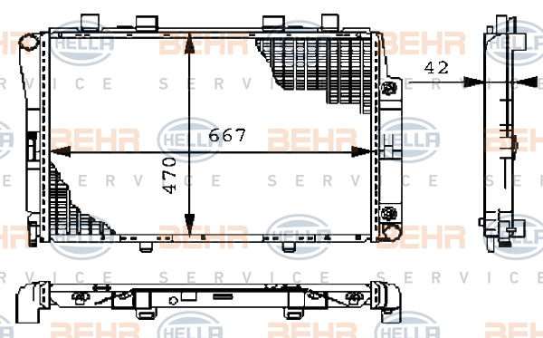 Radiateur, refroidissement du moteur BEHR HELLA SERVICE