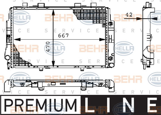 Radiateur, refroidissement du moteur BEHR HELLA SERVICE Version ALTERNATIF