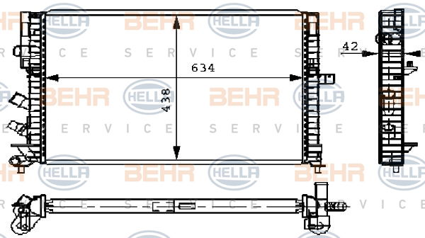 Radiateur, refroidissement du moteur BEHR HELLA SERVICE *** PREMIUM LINE ***