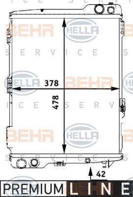 Radiateur, refroidissement du moteur BEHR HELLA SERVICE Version ALTERNATIF