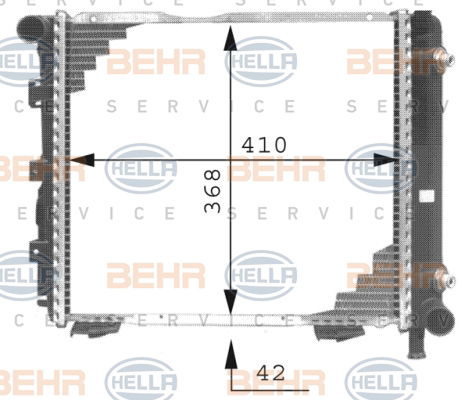 Radiateur, refroidissement du moteur BEHR HELLA SERVICE *** PREMIUM LINE ***