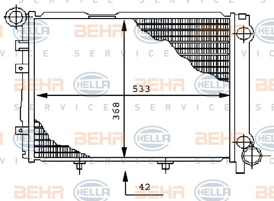 Radiateur, refroidissement du moteur BEHR HELLA SERVICE *** PREMIUM LINE ***