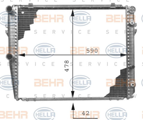 Radiateur, refroidissement du moteur BEHR HELLA SERVICE *** PREMIUM LINE ***