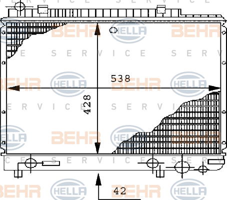 Radiateur, refroidissement du moteur BEHR HELLA SERVICE *** PREMIUM LINE ***