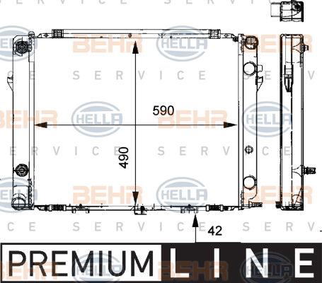 Radiateur, refroidissement du moteur BEHR HELLA SERVICE *** PREMIUM LINE ***