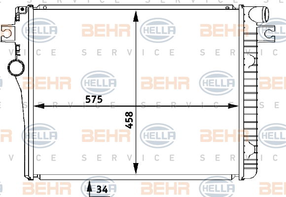 Radiateur, refroidissement du moteur BEHR HELLA SERVICE *** PREMIUM LINE ***