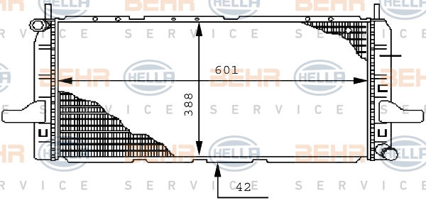 Radiateur, refroidissement du moteur BEHR HELLA SERVICE *** PREMIUM LINE ***