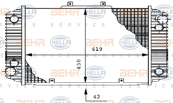 Radiateur, refroidissement du moteur BEHR HELLA SERVICE *** PREMIUM LINE ***
