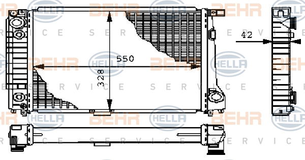 Radiateur, refroidissement du moteur BEHR HELLA SERVICE *** PREMIUM LINE ***