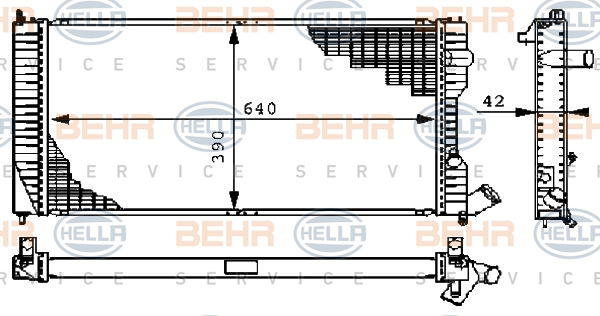 Radiateur, refroidissement du moteur BEHR HELLA SERVICE *** PREMIUM LINE ***