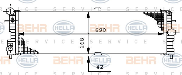 Radiateur, refroidissement du moteur BEHR HELLA SERVICE *** PREMIUM LINE ***