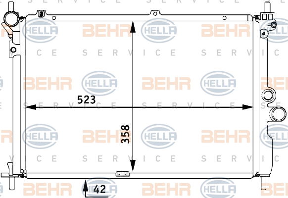 Radiateur, refroidissement du moteur BEHR HELLA SERVICE *** PREMIUM LINE ***