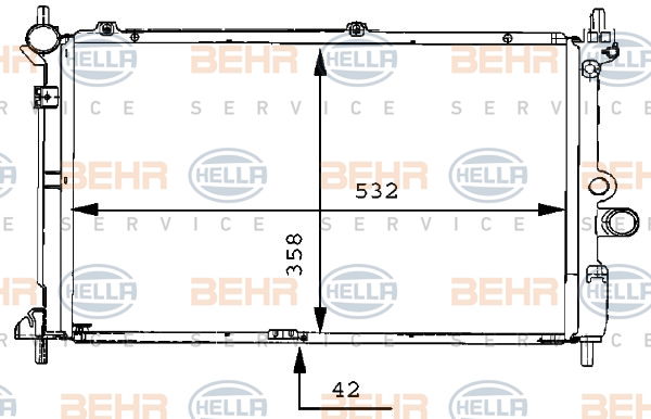 Radiateur, refroidissement du moteur BEHR HELLA SERVICE