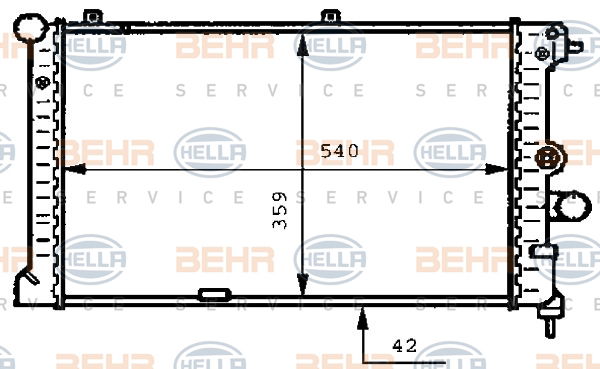 Radiateur, refroidissement du moteur BEHR HELLA SERVICE *** PREMIUM LINE ***