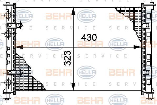 Radiateur, refroidissement du moteur BEHR HELLA SERVICE Version ALTERNATIF